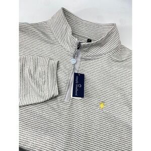 Simply Southern Pullover Mens Large Gray Guys Stripe 1/4 Zip Performance Golf